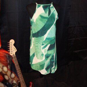 Leaf pattern summer dress